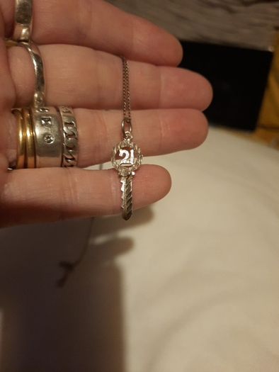 sterling silver chain with 21st key