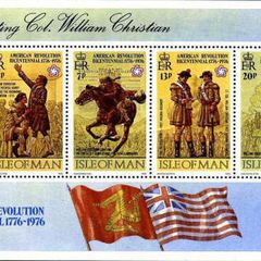 1976 Isle of Man The 200th Anniversary of the American Revolution Commemorative Stamps Miniature Sheet Mint Never Hinged (MNH)