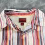 Tommy Hilfiger Red Label Y2K Multicolor Rainbow Short Sleeve Shirt M Image 3