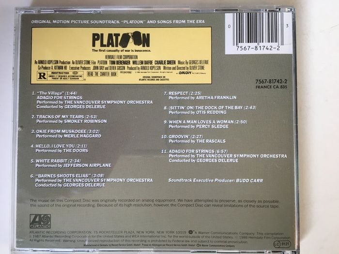 Platoon [1987] (CD Movie Soundtrack Album)