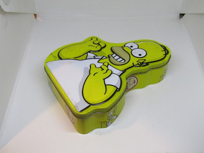 The Simpsons Homer Simpson YELLOW Fun Tin Case Empty Biscuit Tin 2003-04