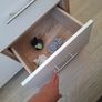 Timer and white wardrobe and bedside locker Image 7