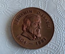 Benjamin Disraeli Bronze Coin