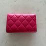 Chanel Pink Quilted Card Holder Small Wallet Gold CC Logo Image 2
