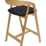 Nordic Oak Lounge Bar Stool with Upholstered Seat Image 2