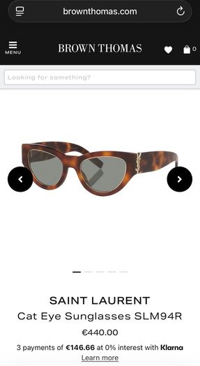 YSL cat eye sunglasses NEW