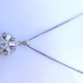 Vintage Blue Sparkle CZ Crystal in Sterling Silver 925 and Necklace length 16" - 6,03g Image 3