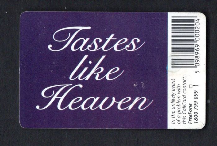 1997 Ireland 20 unit Cadbury "Tastes Like Heaven" (Gemplus) Call Card Used. Telecom Eireann Card Number 1182