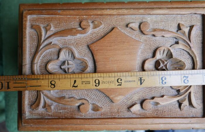 Vintage Personalized secret locking jewelry box . Large wooden puzzle box . Locking watch box