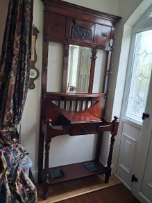 Antique solid wood hall stand