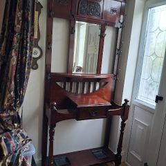 Antique solid wood hall stand