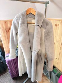 River Island Faux Fur & SuedeLook Coat Size S
