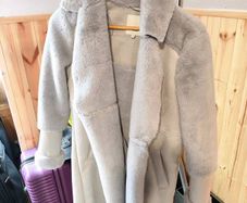River Island Faux Fur & SuedeLook Coat Size S