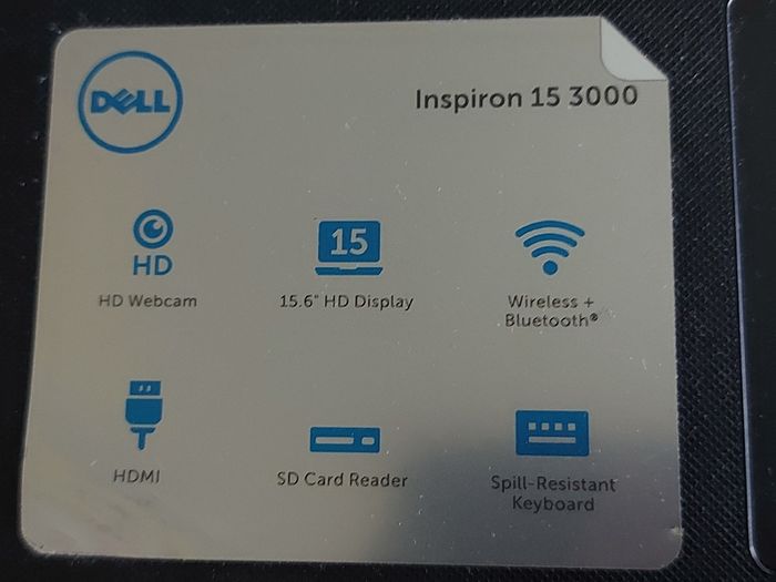 DELL Inspiron 15, Model 5100, Intel Core i3=7020U CPU, 2.3GHz, 4GB Ram, 1 Terrabyte HDD, Windows 10 64bit, Microsoft Edge, Chrome and VLC