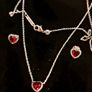 Pandora Red Sparkling Elevated Heart Necklace and Matching Earrings Set Image 2