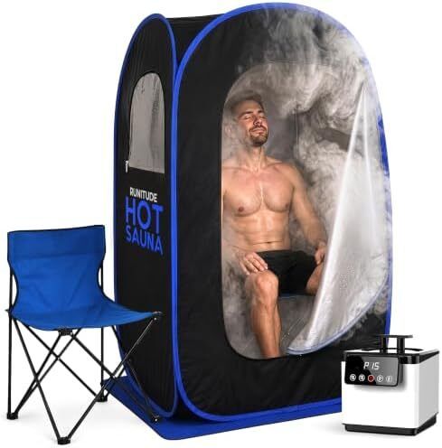 Portable Sauna Steam Pop-Up Tent 1000W 2.6 Litre Generator 2X Protective Floor Mats