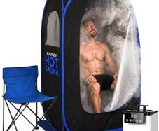 Portable Sauna Steam Pop-Up Tent 1000W 2.6 Litre Generator 2X Protective Floor Mats