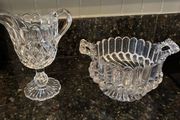Vintage Crystal Milk &amp; Sugar Bowls