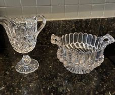 Vintage Crystal Milk & Sugar Bowls
