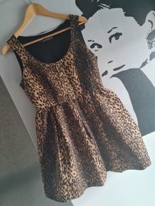 Zara brown leopard print mini dress