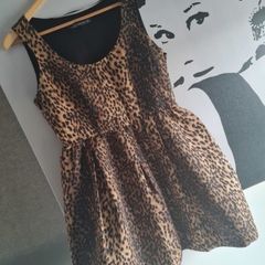 Zara brown leopard print mini dress