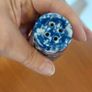Fabulous Pair of Salt and Pepper Shakers in the Style of Burleighware "Blue Calico Pattern", but no Backstamps, Missing Stoppers Image 7