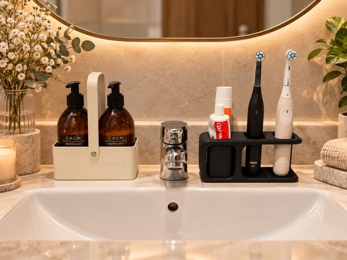3d Printed Electric Toothbrush Holder Black Bathroom Organiser 2 ...
