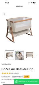 Tutti Bambini CoZee Air Bedside Crib (Full Set + 2 Fitted Sheets) - Oak/Cream