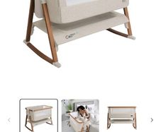Tutti Bambini CoZee Air Bedside Crib (Full Set + 2 Fitted Sheets) - Oak/Cream