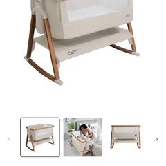Tutti Bambini CoZee Air Bedside Crib (Full Set + 2 Fitted Sheets) - Oak/Cream