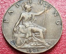 1925 George V Farthing coin