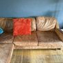 Tan leather corner sofa Image 3