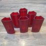 Red Glass vase set Image 4