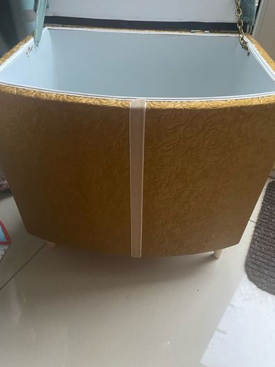 Mid century .Newly covered bedroom seat with storage