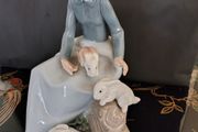 Vintage Nao by Lladro. Girl with rabbits. 1987.  #1026