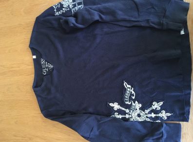 Guess long sleeve top in navy size 12
