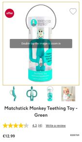 Matchstick Monkey Teething Toy - Green