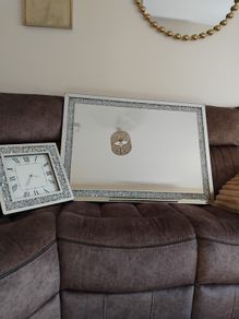 mirror and clock set