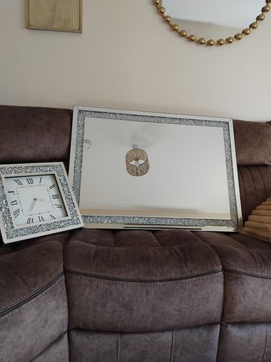 mirror and clock set