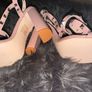 Nude patent studded block heel Image 4