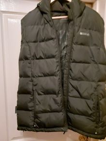 Mountain Wearhouse black padded gilet with hood