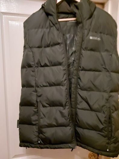 Mountain Wearhouse black padded gilet with hood