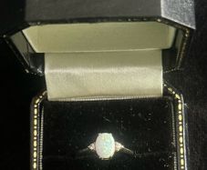 9ct Gold Opal & Diamond Ring Size O