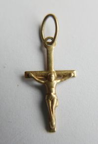 Vintage solid 14k Yellow Gold 585 Crucifix Pendant - 0,5g