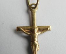 Vintage solid 14k Yellow Gold 585 Crucifix Pendant - 0,5g