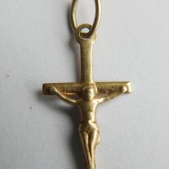 Vintage solid 14k Yellow Gold 585 Crucifix Pendant - 0,5g