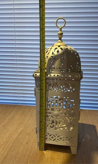 Decorative Cream Metal Moroccan-Style Lantern