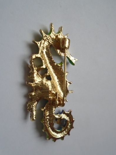 Seahorse enamel brooch, Jewellery, Brooch, Gift