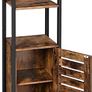 Industrial Tall Storage Cabinet with Door 167 cm Vintage Bookcase Narrow Display Shelf Living Room Kitchen Storage Unit Image 4