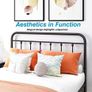 Double Bed Frame with Storage and Headboard, Metal Bed Frame Double Size No Box Spring Needed, Enhanced Mattress Support, Noise Free Image 4